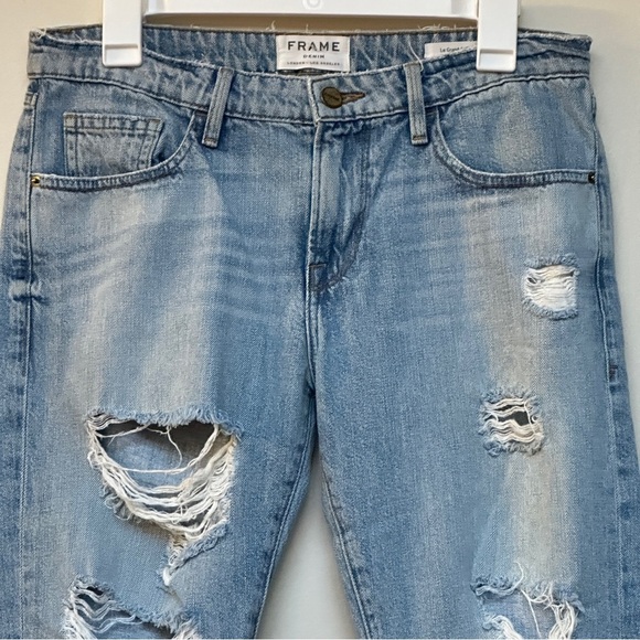 Frame Le Grand Garçon Distressed Boyfriend Jeans – Size 26 - Picture 4 of 15